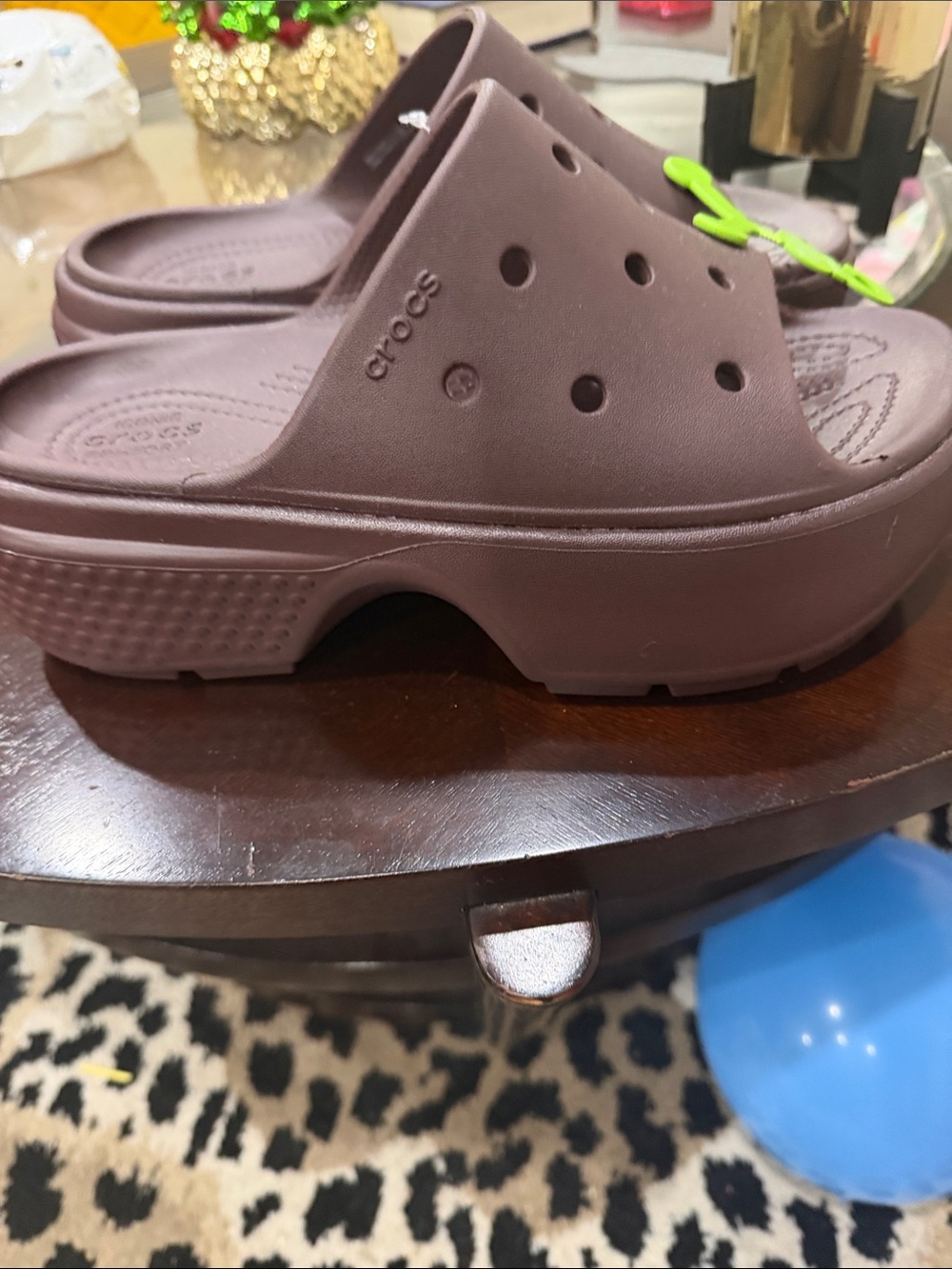 CROCS Platform Clog in Dark Plum